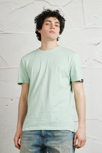 T-shirt Girocollo Cotone Colore Verde Menta - 3