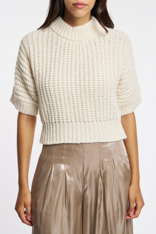 Maglia Tricot Bianco Donna