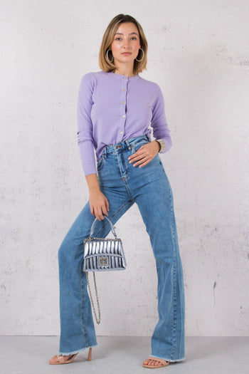 Jeans Palazzo Fondo Sfrangiato Denim - 3