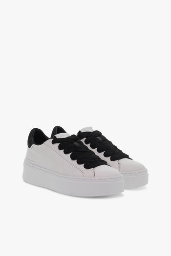 Sneakers WEIGHTLESS LOW TOP in pelle e nylon bianco e nero - 5