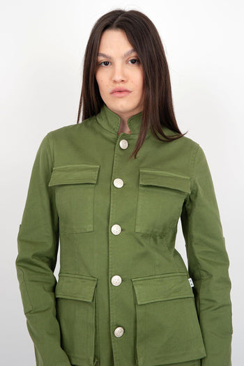 Giacca Field Cotone Verde Militare - 4