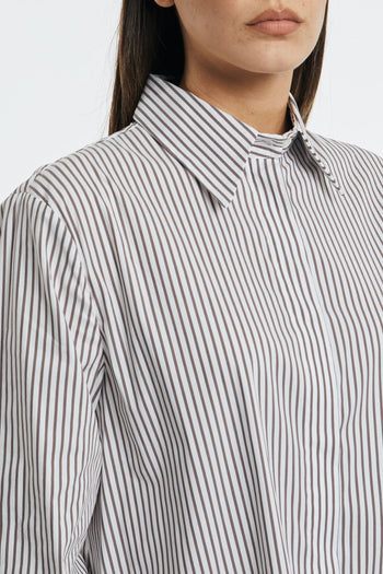 Camicia rigata con coulisse - 5