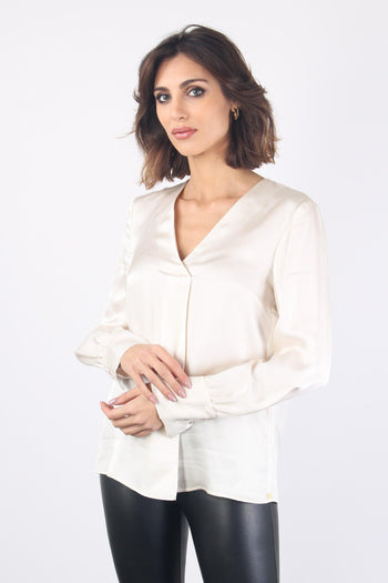 Dinamo Blusa Scollo V Bianco - 4