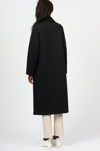 Cappotto Radice in Jersey Nero Donna - 5