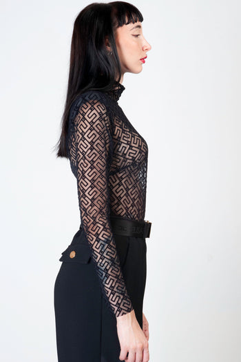 Body in tulle logo floccato - 3