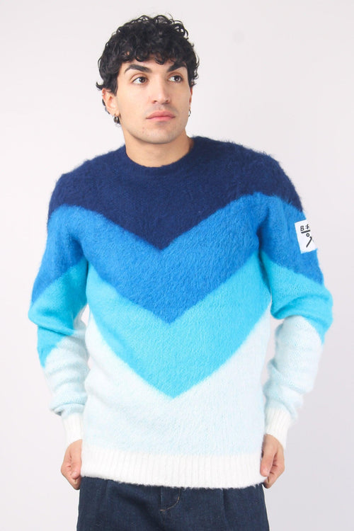 Girocollo Chevron Garzato Turchese