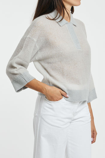 Maglia Tricot Nuvola Misto Alpaca Argento - 2