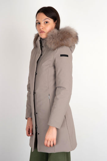 Piumino Winter Long Fur Tortora Grigio - 3