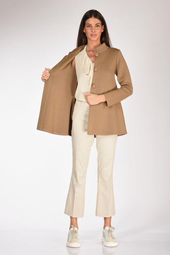 Giacca Di Maglia Beige Cammello Donna - 6