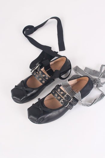 Ballerina Fibbia Borchie Vera Nero - 8