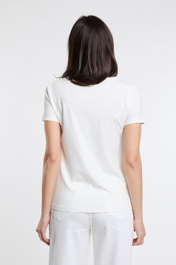 Max Mara T-shirt Mezza Manica 95% CO 5% EA Bianco - 4