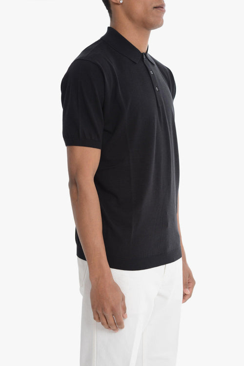 Maglia Polo Nero Uomo in Filo - 2