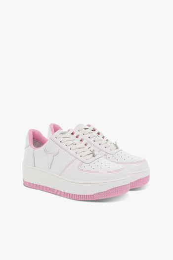 Sneakers REBOUND WHITE BUBBLEGUM in pelle e pelle bianco e rosa - 5