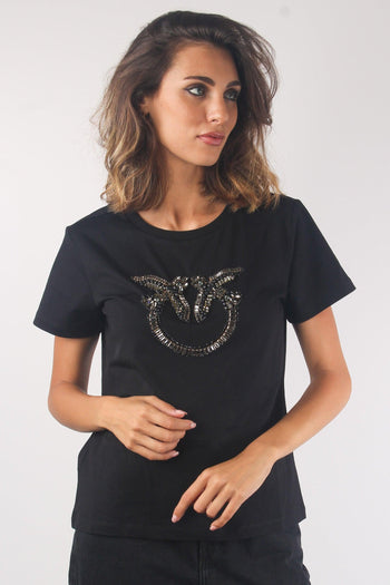 Quentin T-shirt Logo Strass Black - 4