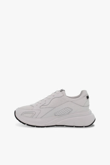 Sneakers ZED in nappa e tessuto bianco - 3