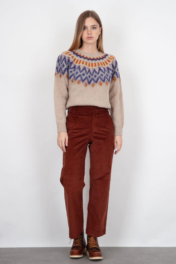 Pantalone Velluto A Coste Ruggine Donna - 5