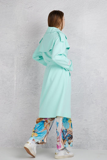 Trench Doppiopetto Verde Donna - 5