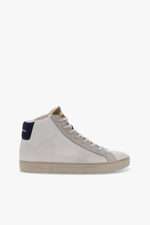 Sneakers HIGH TOP ESSENTIAL in pelle bianco e blu