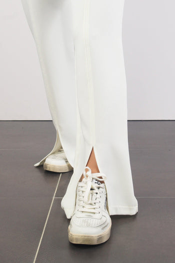 Pantalone Palazzo Spacco Off White - 8