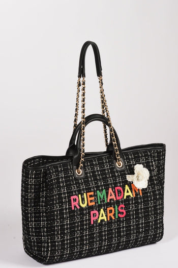 Paris Borsa Tweed Nero/multicolor Donna - 3