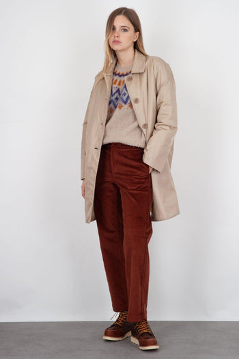 Pantalone Velluto A Coste Ruggine Donna - 2