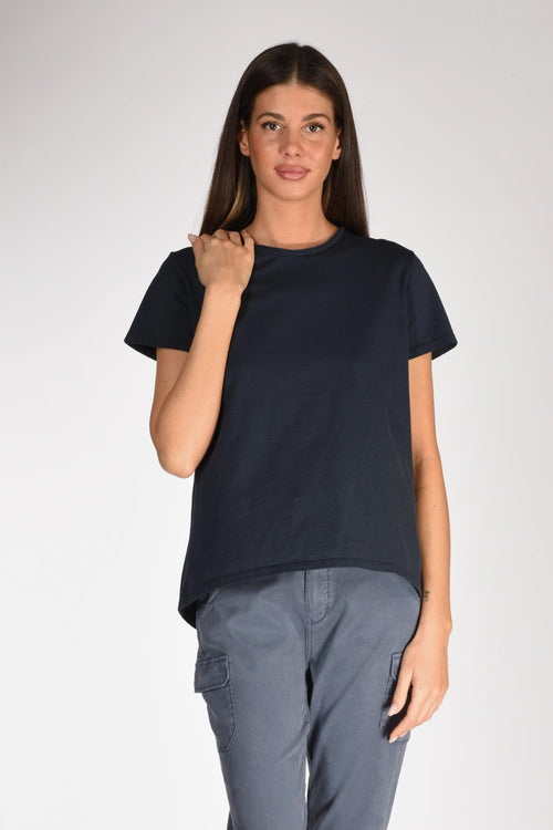 Tshirt Girocollo Blu Navy Donna