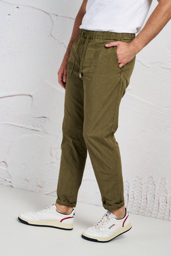 Pantalone Elastico in Vita e Coulisse Colore Verde 6495 - 3