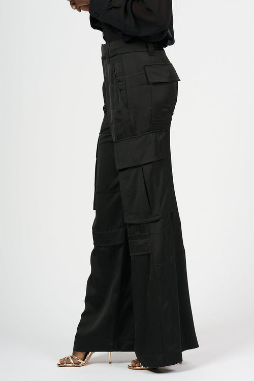 Pantalone Police Raso Nero Donna