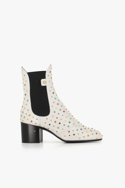 Stivaletto Angie Multicolor Studs Bianco Donna