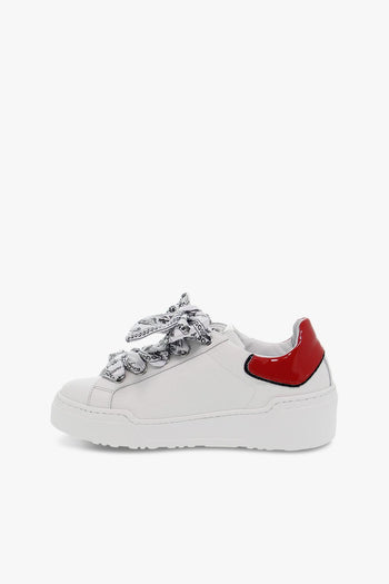 Sneakers ALESSIA in pelle e vernice bianco e rosso - 3