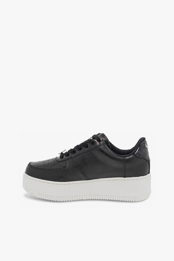 Sneakers RICH BLACK GLITTER PATENT in pelle e vernice nero e bianco - 3