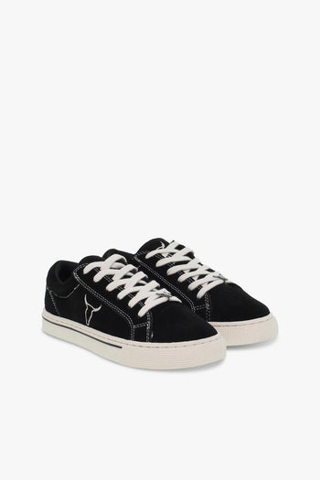 Sneakers SWEET SUEDE BLACK in camoscio nero e bianco - 5