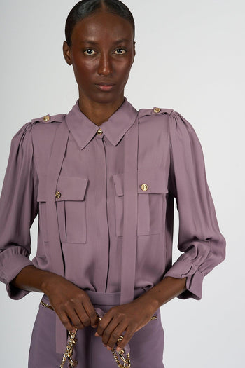 Camicia con Tasche Lilla Donna - 2