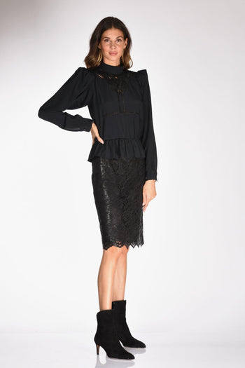 Gonna Pizzo Nero Donna - 2
