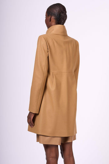 Cappotto Romantic Panno Cappuccino Donna - 6