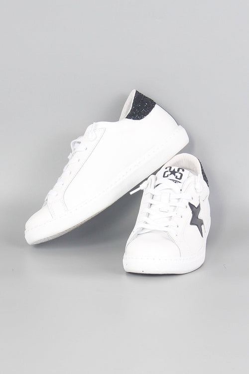 Sneaker One Star Glitter Bianco/nero - 2