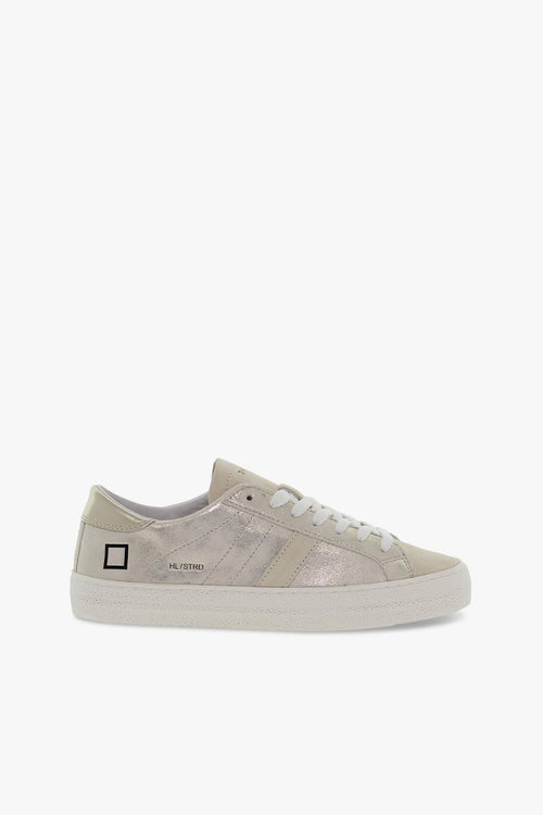 Sneakers HILL LOW STARDUST PLATINUM in laminato e nabuk platino e beige - 1