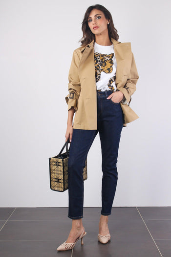 Biglia Trench Corto Miele - 4
