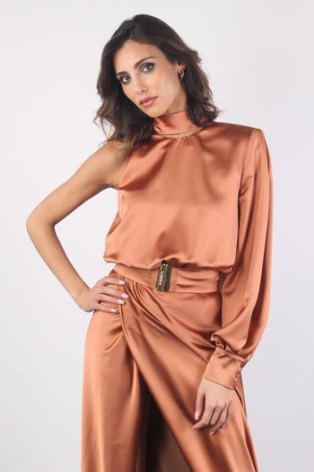 Ansonica Abito Lungo Raso Brown - 4