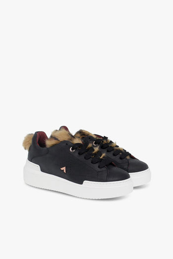 Sneakers in pelle e cavallino nero e marrone - 5