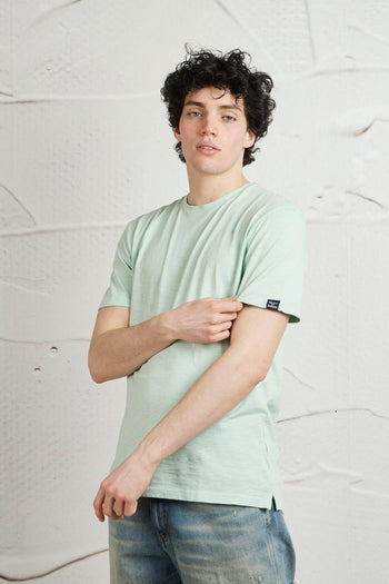 T-shirt Girocollo Cotone Colore Verde Menta - 4