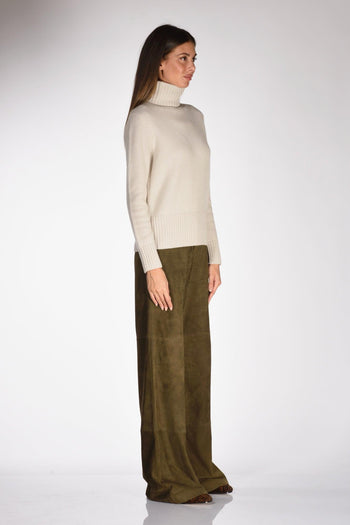 Collo Alto Beige Chiaro Donna - 4