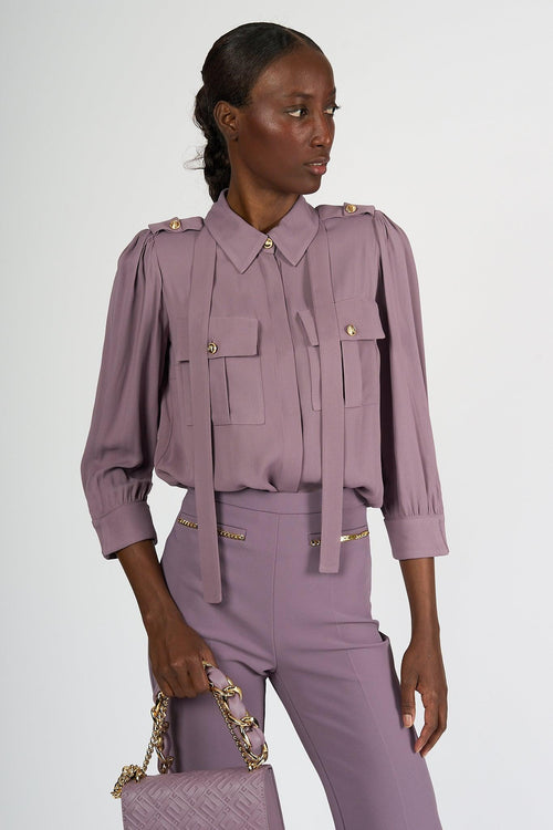Camicia con Tasche Lilla Donna