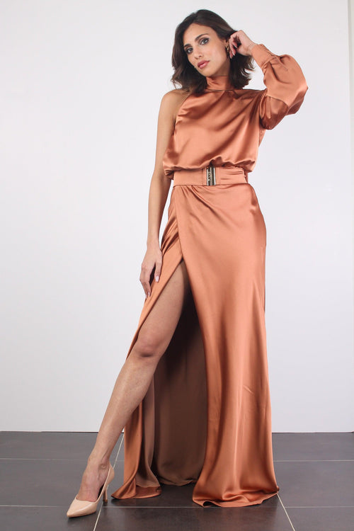 Ansonica Abito Lungo Raso Brown