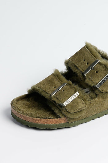 Ciabatta Arizona Shearling Verde Donna - 3