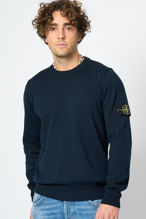 Maglia in Cotone Morbido Blu Uomo