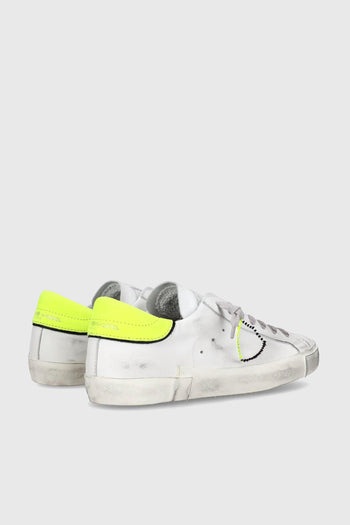Sneaker Prsx Veau Broderie Blanc Jaune Bianco/giallo Fluo Uomo - 3