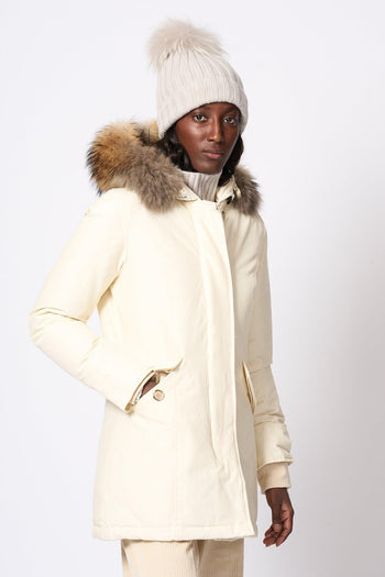 Arctic Racoon Parka Latte Donna - 3
