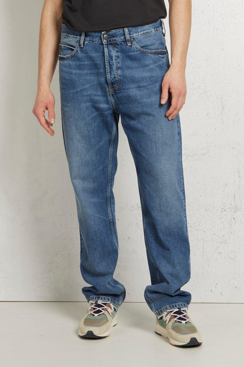 Marlow Pant Cotton Edgewood Blu Uomo