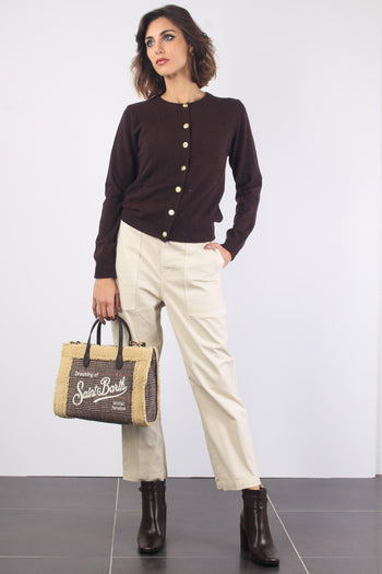 Cardigan Bottoni Oro Terra - 3